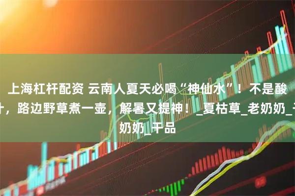上海杠杆配资 云南人夏天必喝“神仙水”！不是酸角汁，路边野草煮一壶，解暑又提神！_夏枯草_老奶奶_干品